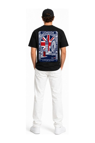 Bayloranzzo London %100 Pamuk Heavy Cotton Premium Kalite Unisex Tişört Siyah