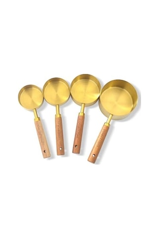 4'lü Ahşap Saplı Ölçü Kaşığı Çok Renkli