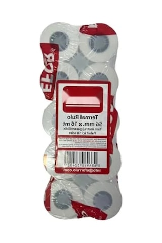 Termal Yazar Kasa Pos Rulosu, 56 Mm X 16 Mt - 10'lu Paket
