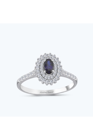 Altınbaş Pırlanta Safir Oval Yüzük Pehl017s-14k