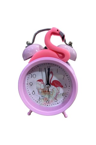 Flamingo Akar Saniyeli Çift Çanlı Çalar Saat Masa Saati 2982