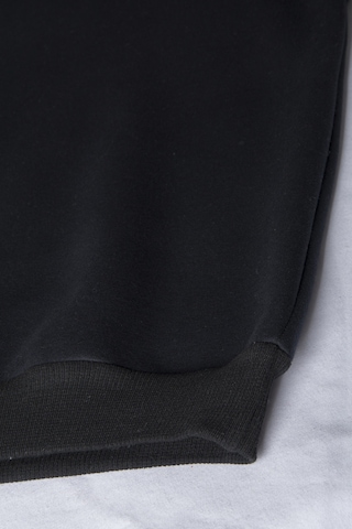 Unisex Siyah Önü Veaven Baskılı Oversize Kalın Üç İplik Şardonlu Bisiklet Yaka Sweatshirt Siyah