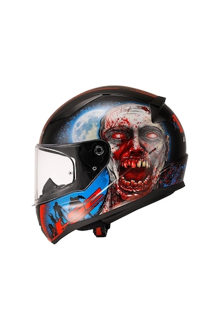Ls2 Rapid 2 Zombie Kapalı Motoiklet Kask Kırmızı - Siyah