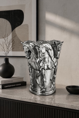 Chrome Majestic Horse Vase Krom