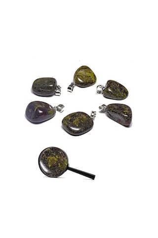 Sertifikalı Tımbıl Model Kan Taşı Kolye Heliotrop Çok Renkli