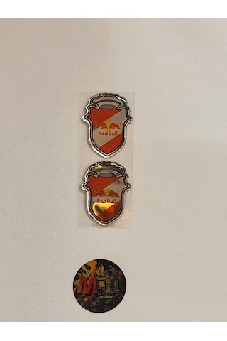 Redbull Damla Sticker Etiket Direk Arması 3d Damla Silikon Arması Redbull Damla 2adet 4,5x3,5cm Çok Renkli