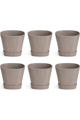So-zb04 Zambak Dekoratif Plastik Saksı 5.6 Lt No:4 Mocha 6 Adet