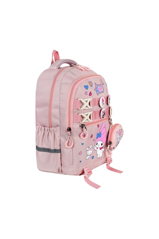 My Melody Baskılı Aksesuarlı Ortopedik Su Geçirmez Ultra Lüx Okul Çantası Termal Beslenme Ve Kalemlik Pembe