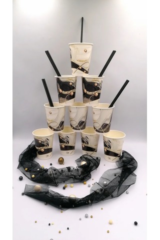 Kartonia Siyah Reçineli 250 Ml Tek Kullanımlık Bardaklar 428841654 100 adet