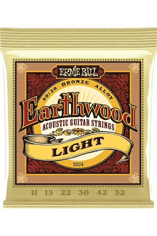 Ernie Ball 2004 Earthwood Light 80/20 Bronze Takım Tel Akustik Gi