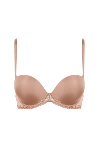 Aubade Sheer Emotion Bandeau Sütyen, Balenli, Çıkarılabilir Askılı Ve Grafik Işlemeli Model Bej