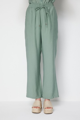 Ekol Kadın Beli Bağcıklı Bol Paça Pantolon 1204 Mint Mint