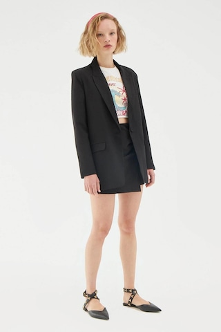 Quzu Oversize Siyah Kadın Blazer Ceket 50873