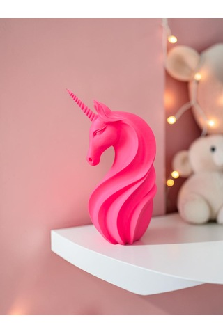 Pembe Unicorn Tek Boynuzlu At Biblo 24 Cm Dekoratif Masaüstü Heykeli -