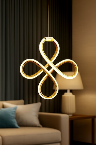 Yonca Modeli 2025 Collection Salon Mutfak Banyo Yatak Çocuk Odası Modern Gold Led Avize Sarı