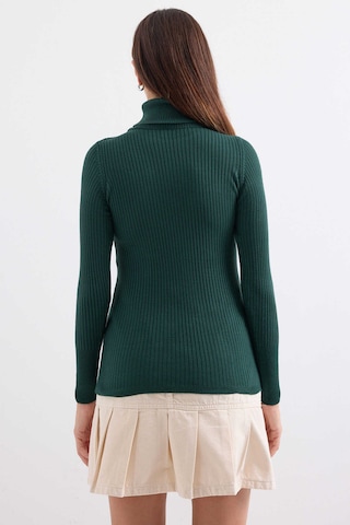 Gabria Fitilli Balıkçı Yaka Kazak Yeşil