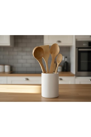 Doğal Akçaağaç 4 Parça Mutfak Seti Premium Ahşap Kaşık, Spatula Ve Servis Kepçesi Zindeliklı Ve Ergono Diğer