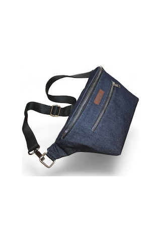 Mebes Kot Denim Bel Çantası Kadın Erkek Kullanımına Uygun Lacivert Renk Lacivert