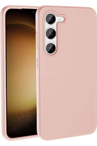 Samsung Galaxy Uyumlu S23 Kılıf M-safe Şarj Özellikli Sıvı Teknolojili Silinebilir Sert Zore Kivi Kapak Pembe