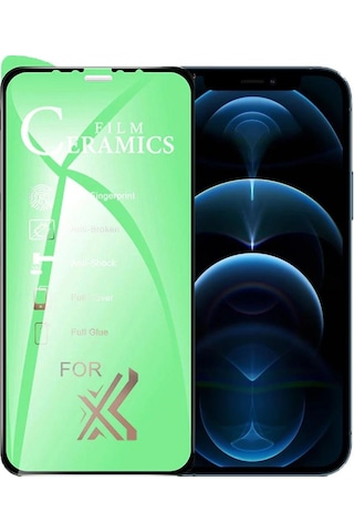 Apple Uyumlu iPhone 12 Pro Max Ekran Koruyucu 9D Seramik Nano Tam Kaplayan
