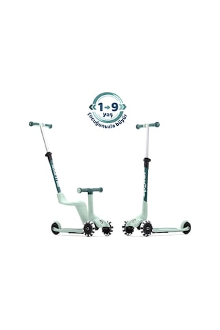 Smartrike Xtend Mini-ride 4 Aşamalı Büyüyen Oturaklı Scooter 1-9 Yaş Katlanabilir Led Tekerlekli Sage Green