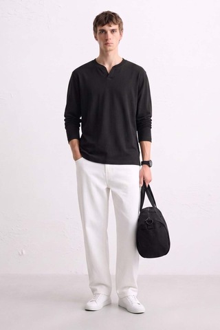 Barrels And Oıl Erkek Uzun Kollu Sweatshirt - Siyah Siyah
