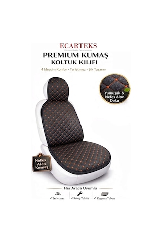 Oto Ön Koltuk Tekli Minder Terletmez Kolay Montaj Universal Koruyucu Kılıf Kumaş 80835727