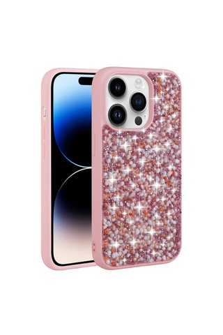 Apple Uyumlu iPhone 14 Pro Max Kılıf Parlak Taşlı Tasarım Zore Linea Kılıf