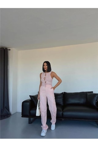 Defymoda Kargo Pantolon - Somon Somon