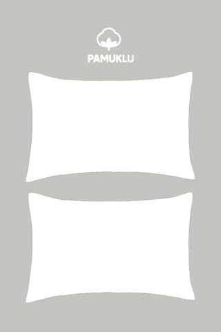 2'li Yastık Kılıfı Beyaz Pamuklu Kapaklı 50x70 Cm