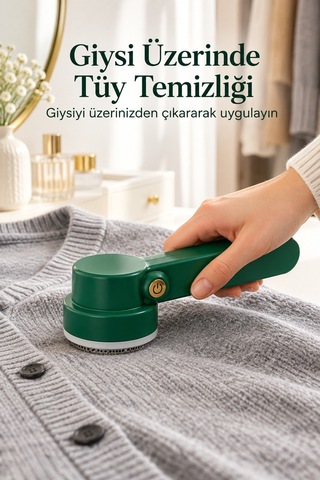 Yeşil Gövdeli Şarjlı Giysi Tüy Temizleme Makinesi Belirtilmemiş