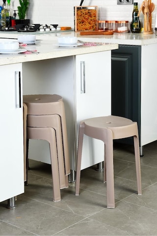 Kahverengi Plastik Kaymaz Tabure