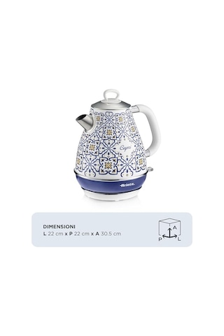 Capri Elektrikli Su Isıtıcı 1,7 Litre Kettle 2869/0c - Paslanmaz Çelik Gövde, Handmade Decoration, 2000 Watt, Otoma