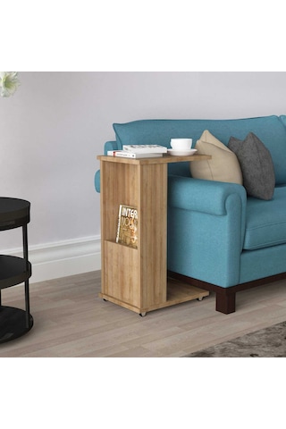 Modilayn Ata Gazetelik- Dergilik- Servis Tekerlekli C Yan Sehpa. N11.2684