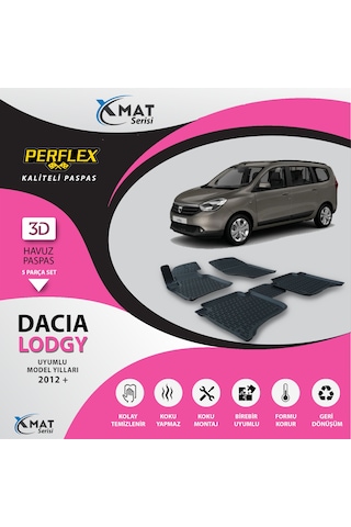Paspas 3D Havuzlu X-Mat Lodgy 2012+ - Perflex Pxm-Dc04