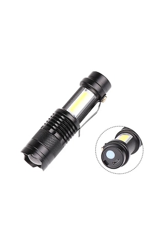 Şarjlı Led El Feneri - 14500 Pil Dahil, 4 Işık Modu, Mini Boy Çoklu Renk