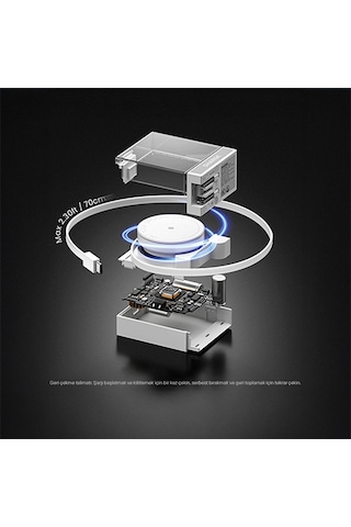 Sharge Retractable 65 Gan Şarj Cihazı - Siyah