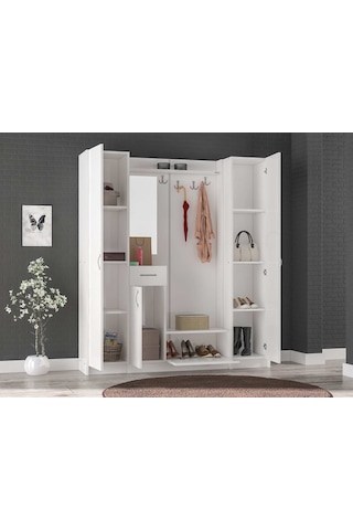 Abre Vm-343637 Beyaz Vestiyer Portmanto Ayakkabılık Diğer
