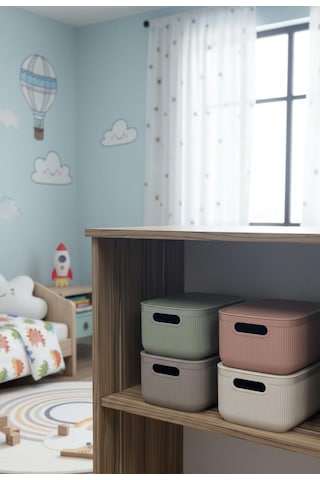 Okyanus Home Linea Smart Box Multi Renk 2,4 Lt 4 Adet Kapaklı Çok Amaçlı Saklama Kutusu Çok Renkli