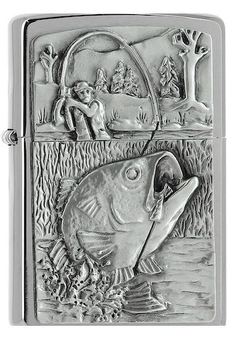 Zippo Bass Fishing Logo Açık Gri - Füme