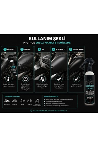 Motosiklet Susuz Yıkama Ve Temizleme 250 Ml.