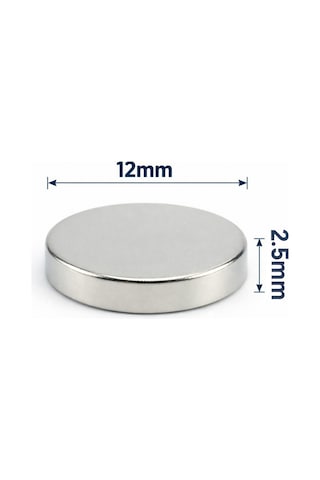 10 Adet - 12x2.5 Mm Neodyum Mıknatıs Neodim Magnet Yuvarlak