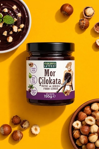 Makarna Lütfen! Mor Çilokata Antosiyoninli Fındık Kreması-195 Gram