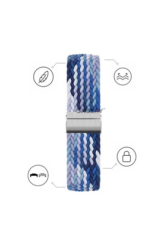Huawei Watch Fit 5 Pro İle Uyumlu Metal Klipsli Solo Fiberlink Yumuşak Kumaş Örgü Kordon