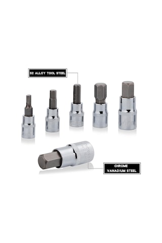 Alight Hex Bit Soket Seti Premium S2 Alaşım Çelik 13 Parça Metrik 2 Mm - 14 Mm Allen Soket Kiti