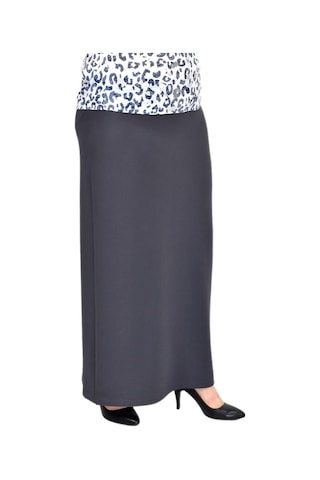 Kadın Uzun Lastikli Kalem Etek Bgl-st04727 Füme