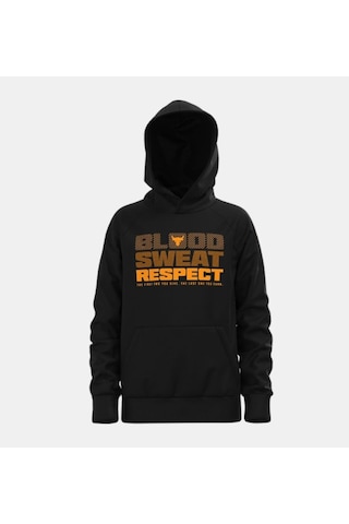 Under Armour Erkek Çocuk Project Rock Rival Fleece Kapüşonlu Üst Siyah