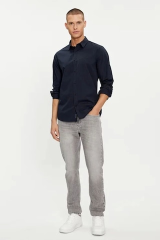 Calvin Klein Erkek Pamuklu Slim Fit Lacivert Gömlek Mavi