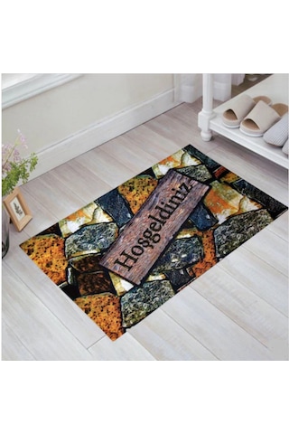 Taş Desenli Kauçuk İç Ve Dış Kapı Önü Paspası 40x70