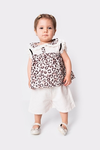 Marvello 6-9 Aylık Kız Çocuk Ve Bebek Leopar Desenli Dantel Yaka Ikili Takım Alt Üst Çok Renkli
